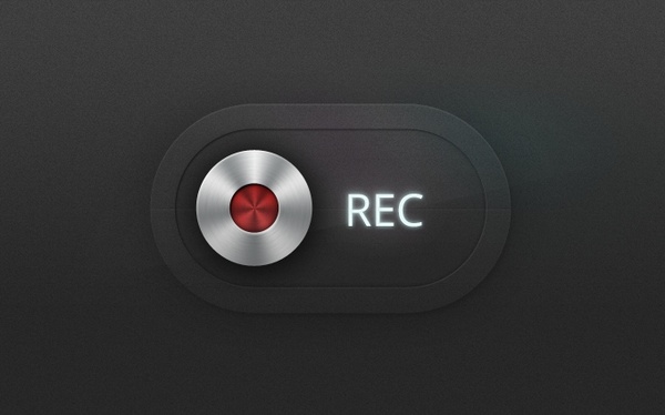 Image of recording button on black background