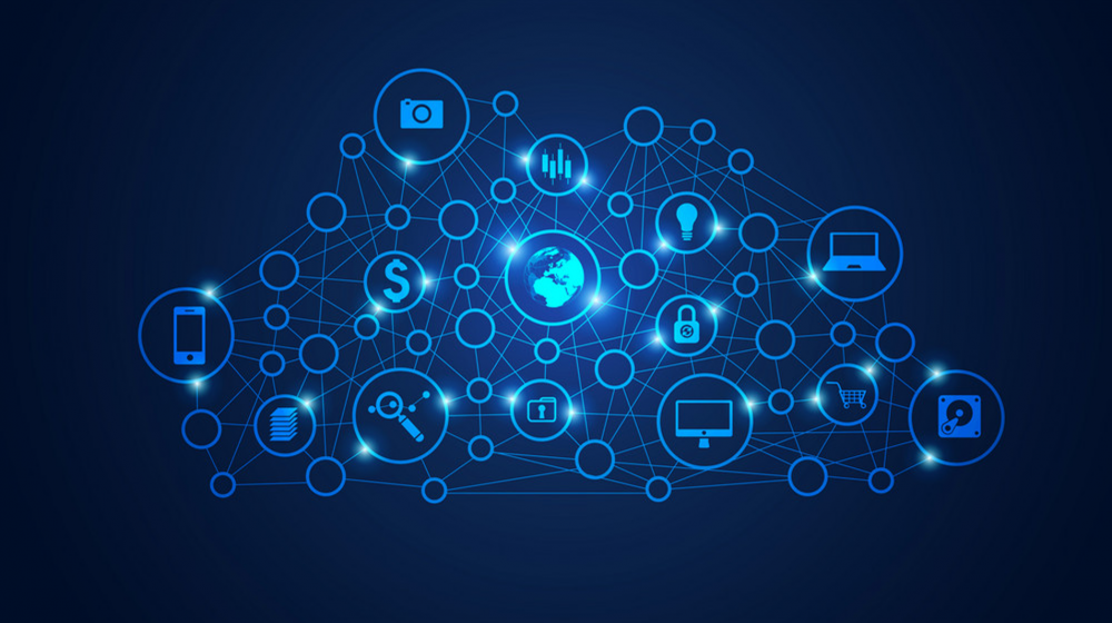 Image of a web of cloud services