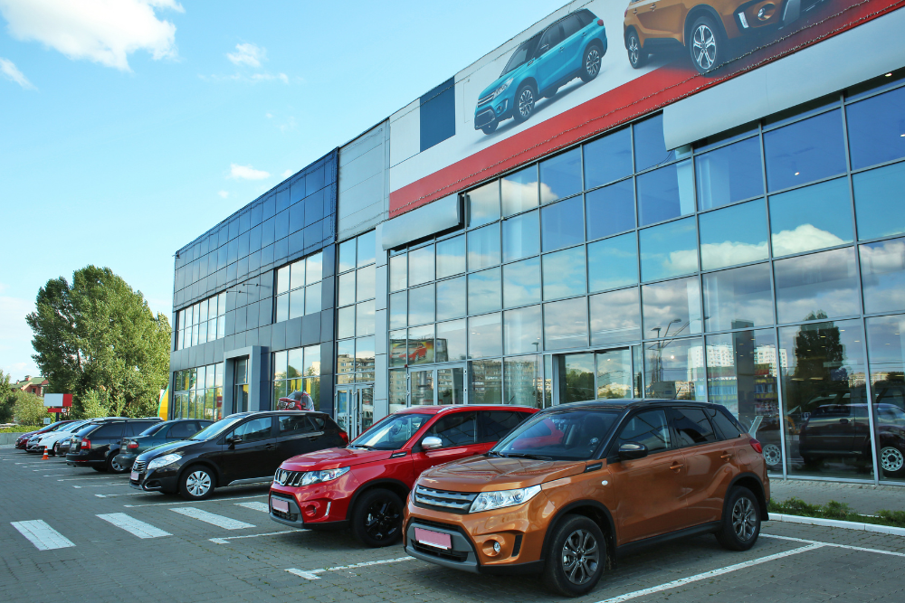 Car sales forecourt