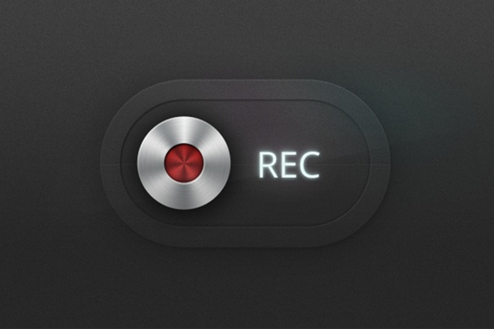 Image of a recording button on black background